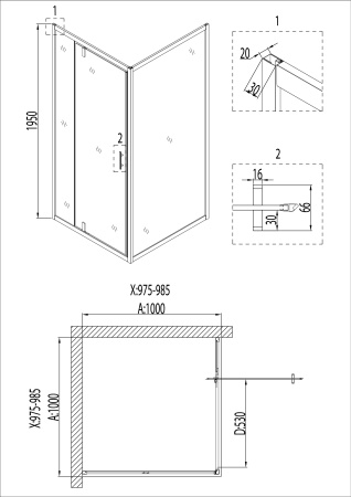 Душевой уголок Niagara Nova NG-6602-08 100х100